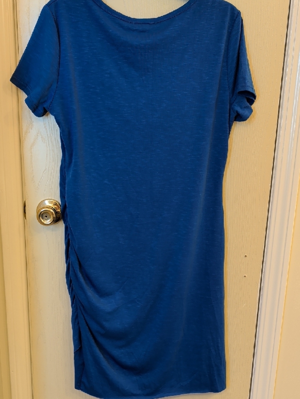 BTFBM Blue Bodycon Mini Dress Size L NWT | Ruched Short Sleeve Summer Dress - Picture 5 of 8